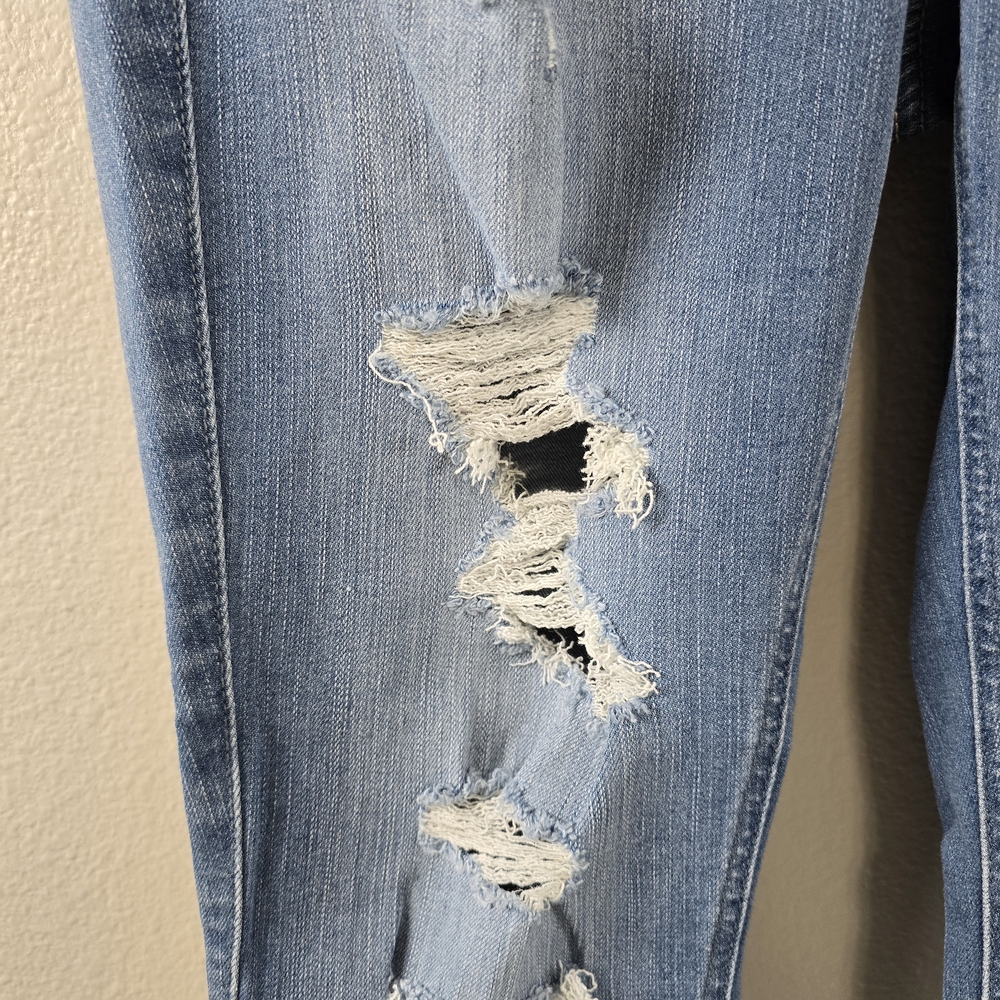 Torrid Medium Blue Straight Leg Jeans with Rips - Picture 15 of 16